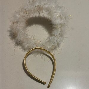 Chic Gold and White Feathered Hairband angel headband